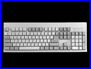 Computer keyboard seen from above