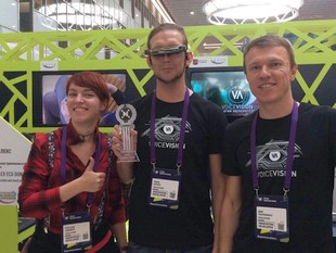 Neurothlon 2018 winner with The vOICe vision glasses