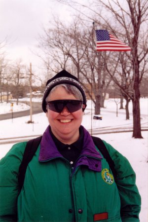 Blind user wearing The vOICe