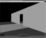 A sideways VRML view on wall with gate