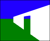 Blind person can hear soundscape of bright wall with gate